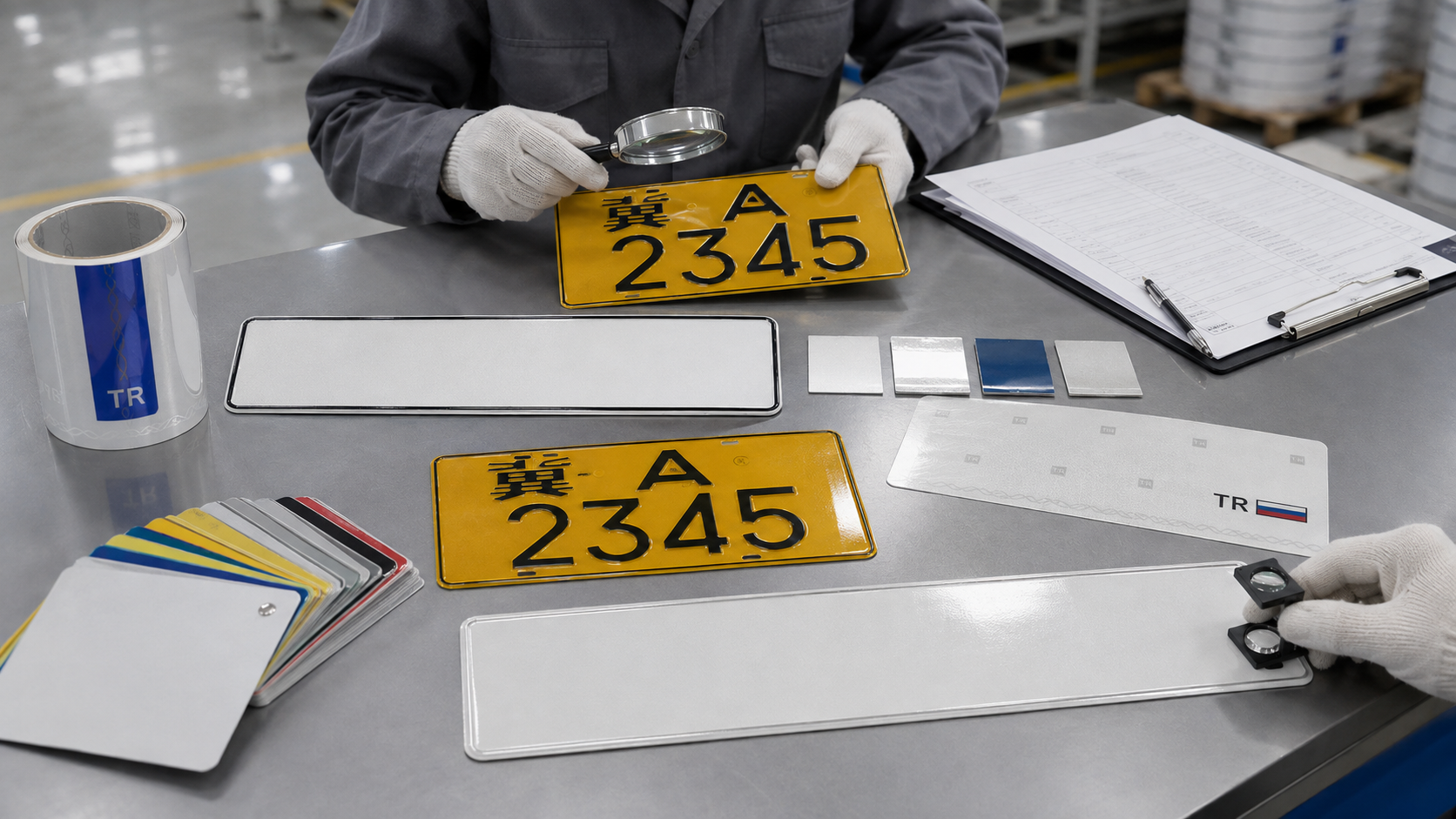 License plate reflective sheeting bulk-order quality inspection.png