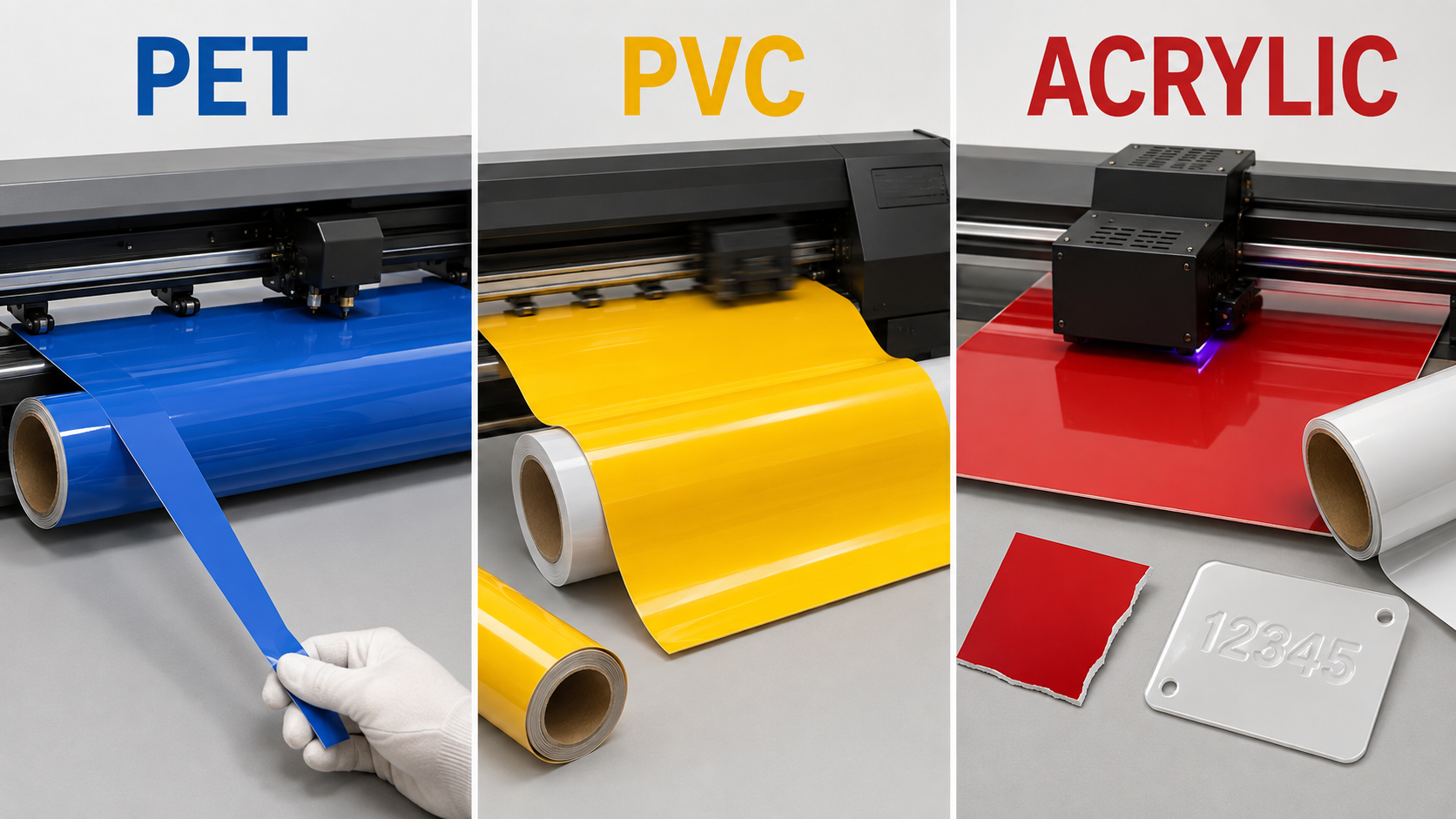 PET vs PVC vs Acrylic Reflective Sheeting: Printing Guide