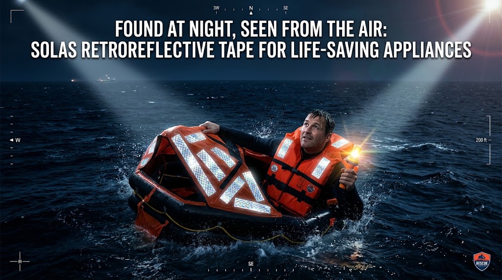 Found at Night, Seen from the Air: SOLAS Retroreflective Tape for Life-Saving Appliances