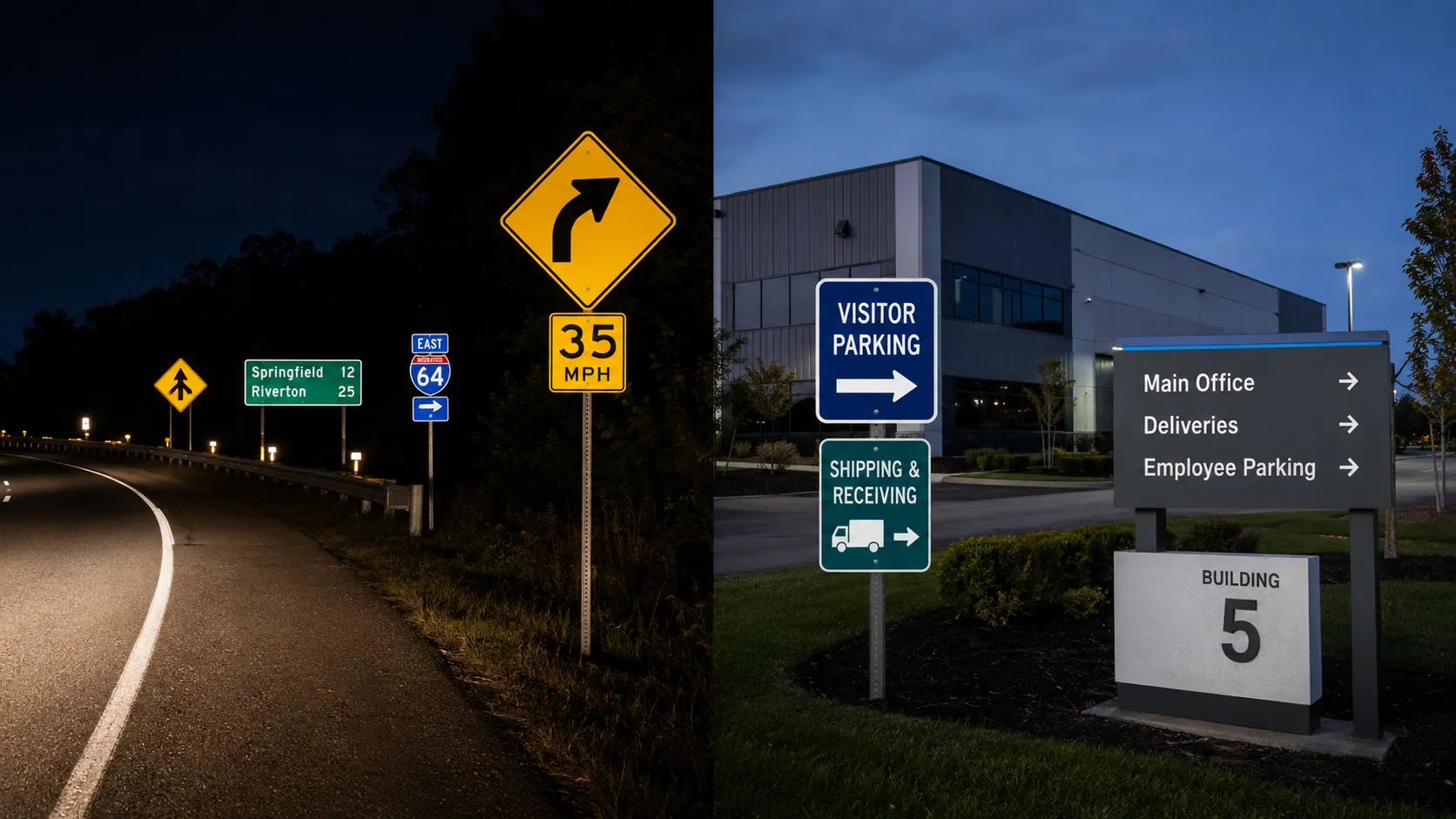 Reflective Sheeting for Traffic Signs Vs Commercial Signs: What’s The Difference?