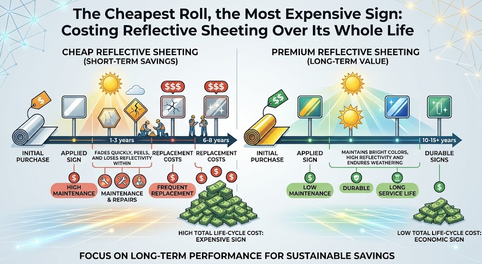 The Cheapest Roll, the Most Expensive Sign: Costing Reflective Sheeting Over Its Whole Life