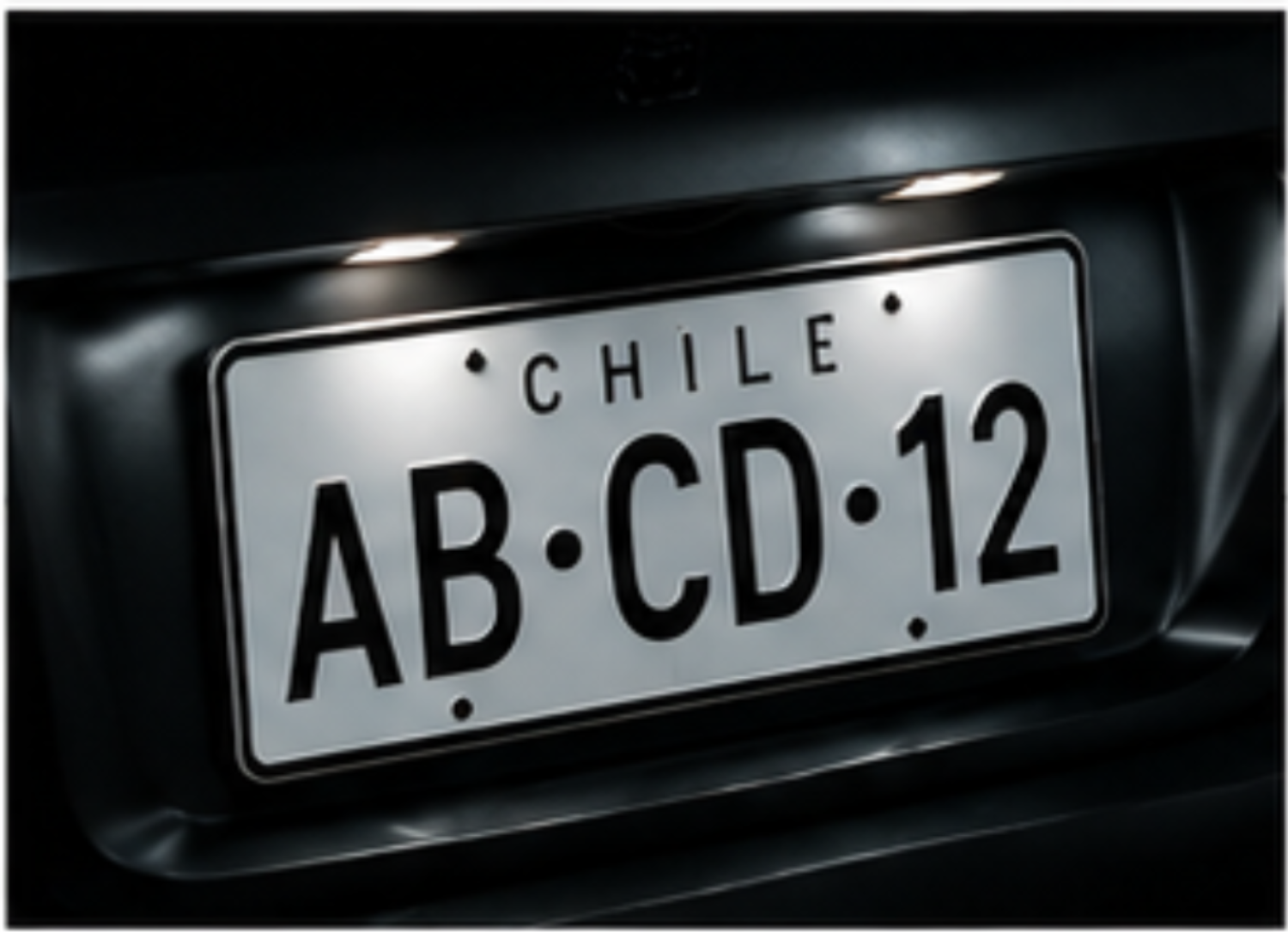 Reflective license plate in Chile.png