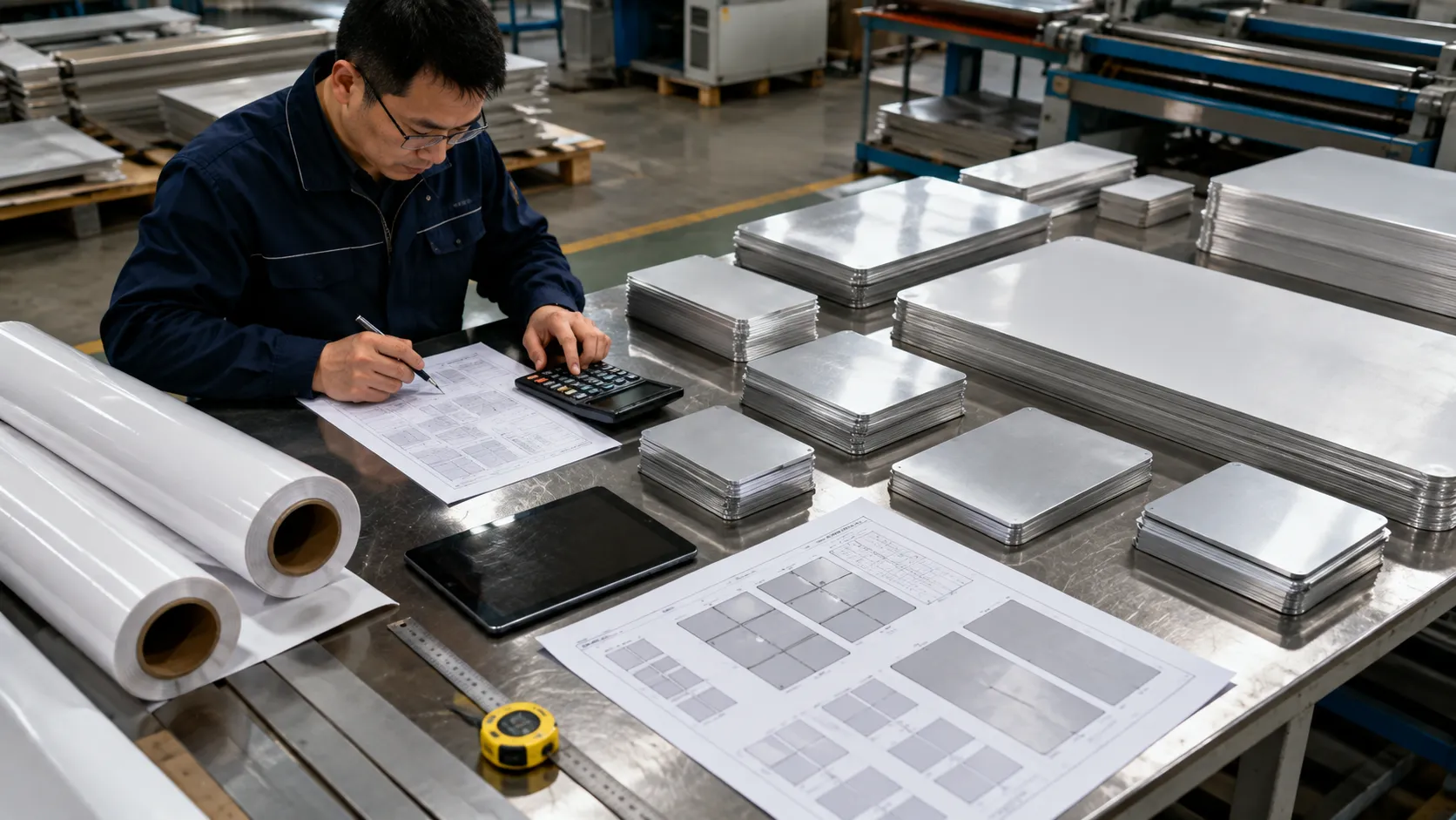 Reflective sheeting material calculation for different traffic sign sizes.webp
