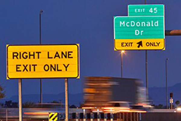 Highway information signs