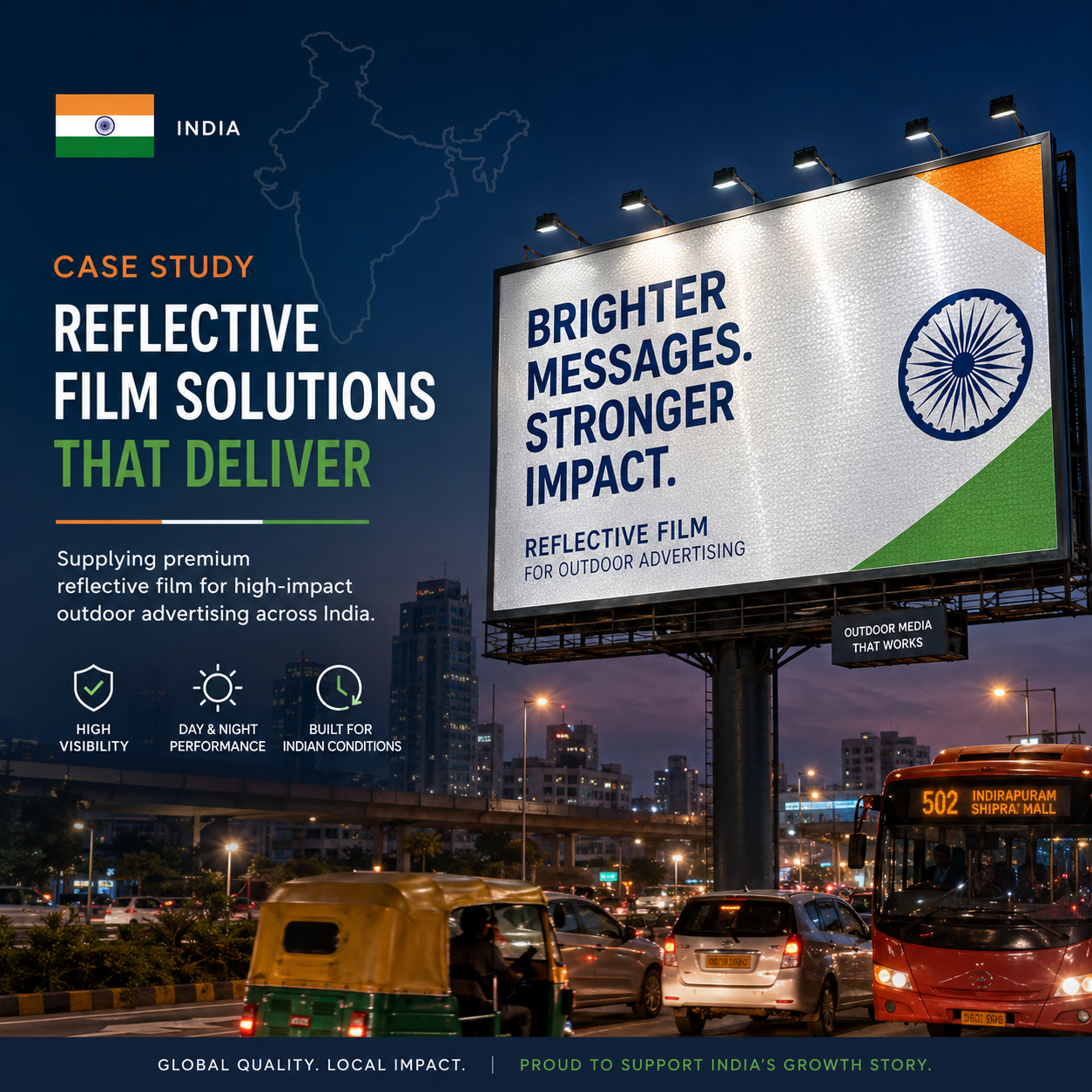 Large-Scale Reflective Film Supply for Outdoor Advertising in India