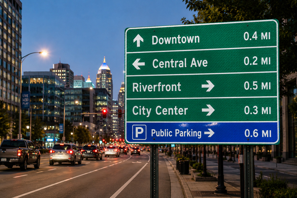 Urban road signage